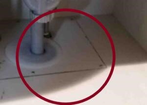 トラップ排水管と防臭キャップを取り外す